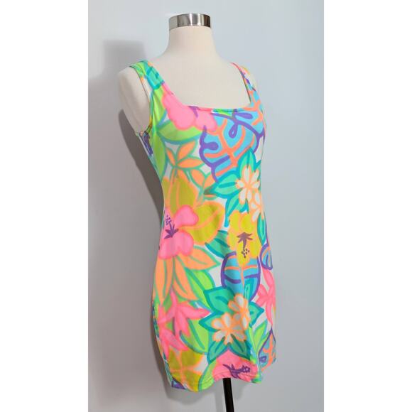Moda Int'l Neon Tropical Bodycon Dress - Picture 6 of 6
